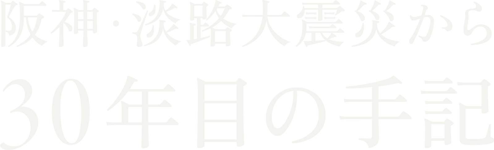 30年目の手記